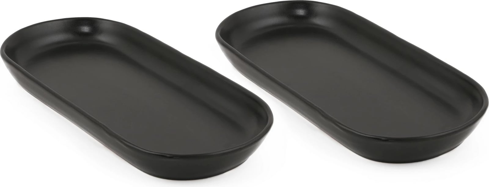 Set pjatash servirëse (2 copë), ngjyrë e zezë mat, Hermia Concept, ST080102F956A000000MAKYK00