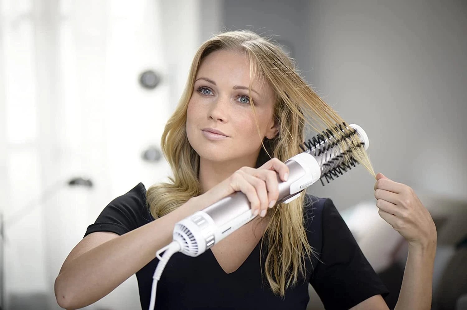 Brushë stiluese për flokë, Rowenta CF9540, 1000W, rozë