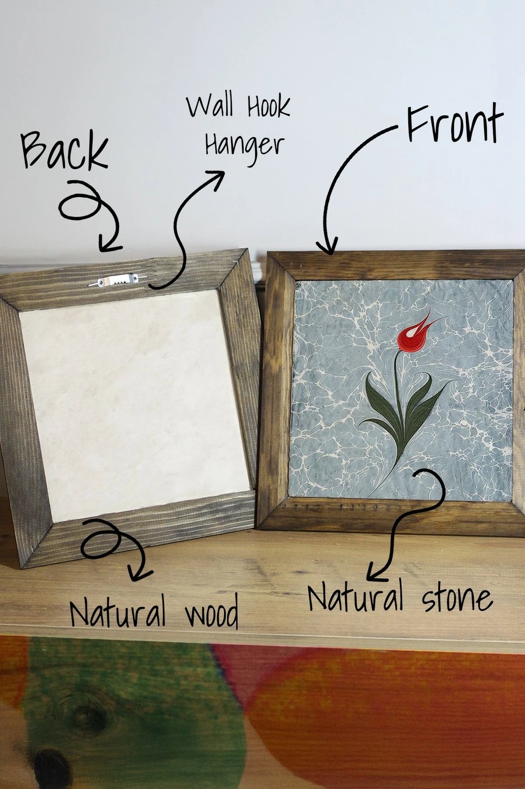 Pikturë dekorative me kornizë, Wallity, Ersytastablo42 - 16, shumëngjyrëshe, 15.5x15.5cm