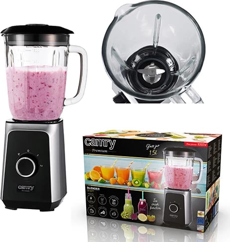 Blender, Adler, CR 4077, 1.5L kavanoz xhami, 500W (MAX 1000W), 2 shpejtësi, funksion thyerje akulli, Pulse Blender, Adler, CR 4077, 1.5L kavanoz xhami, 500W (MAX 1000W), 2 shpejtësi, funksion thyerje akulli, Pulse