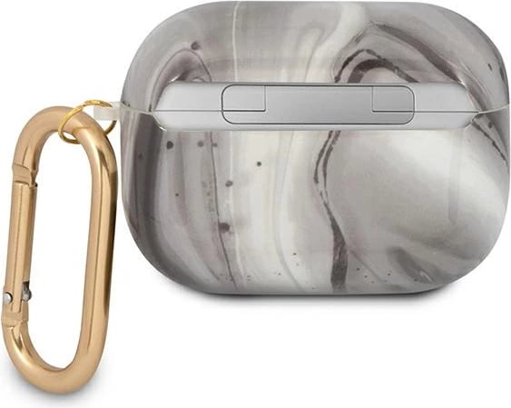 Mbështjellës Guess GUAPUNMK për AirPods Pro, Marble Collection, gri/zi