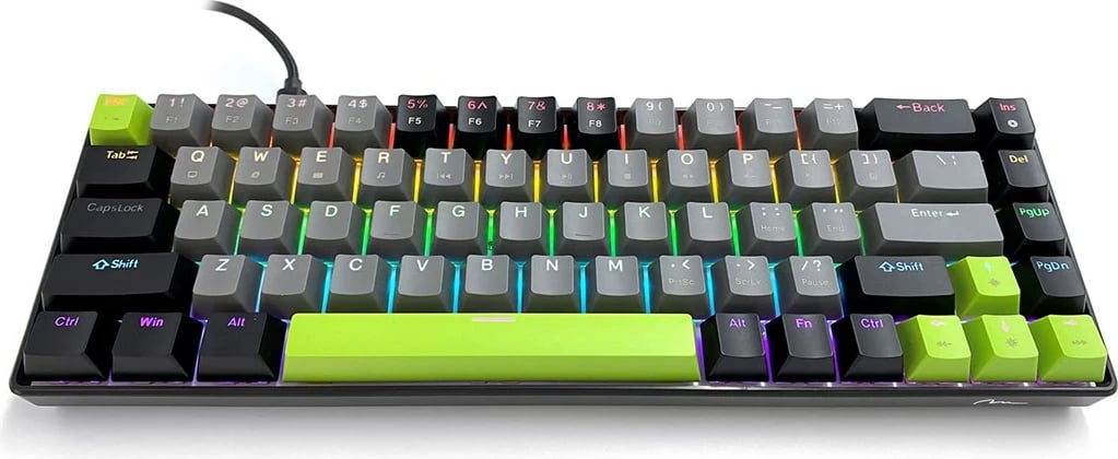 Tastierë mekanike Media tech RED CORE MX60 MT1260, 60%, me ndriçim shumëngjyrësh, e gjelbër