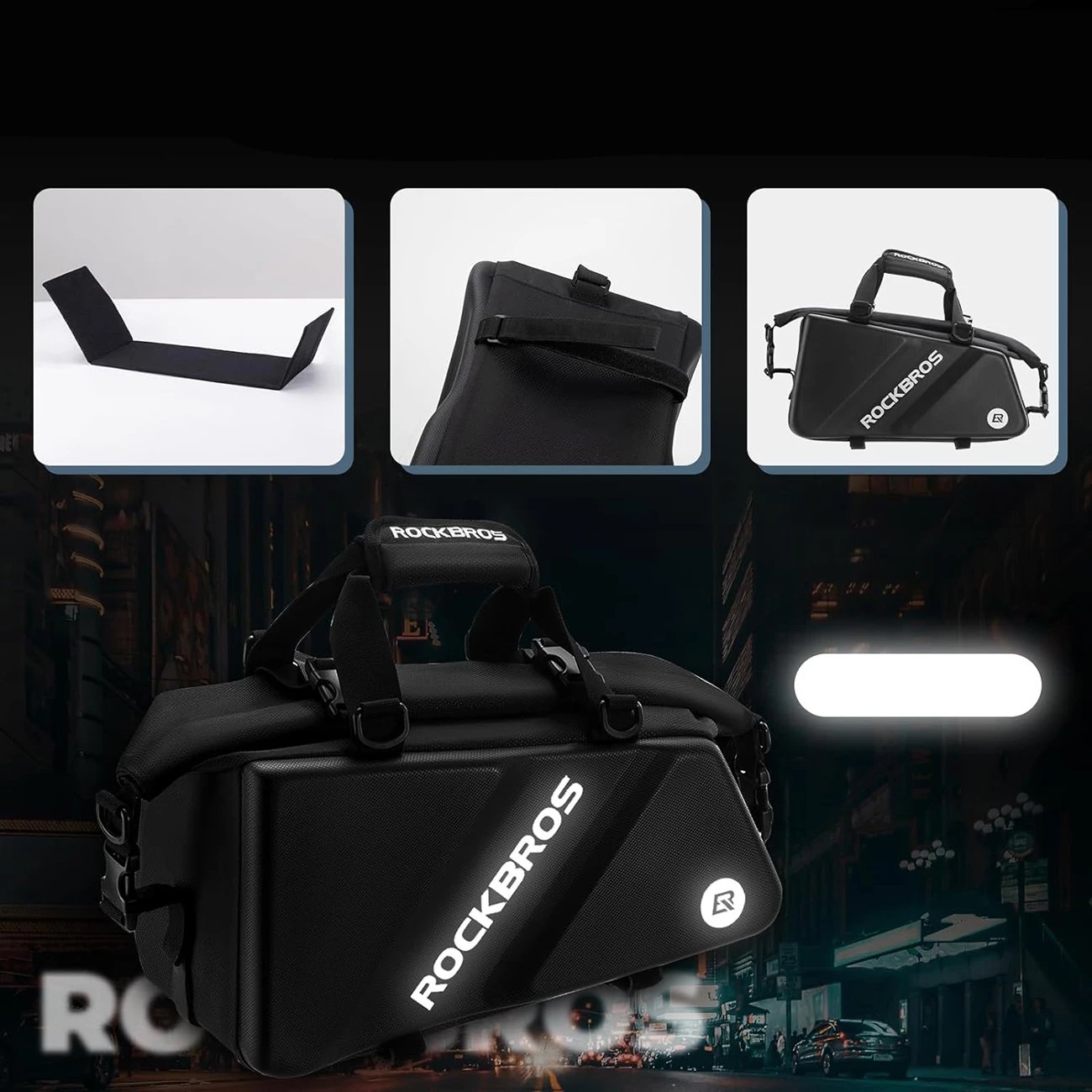 Çantë bagazhi biçiklete Rockbros 30140090001, 11.6L, e zezë