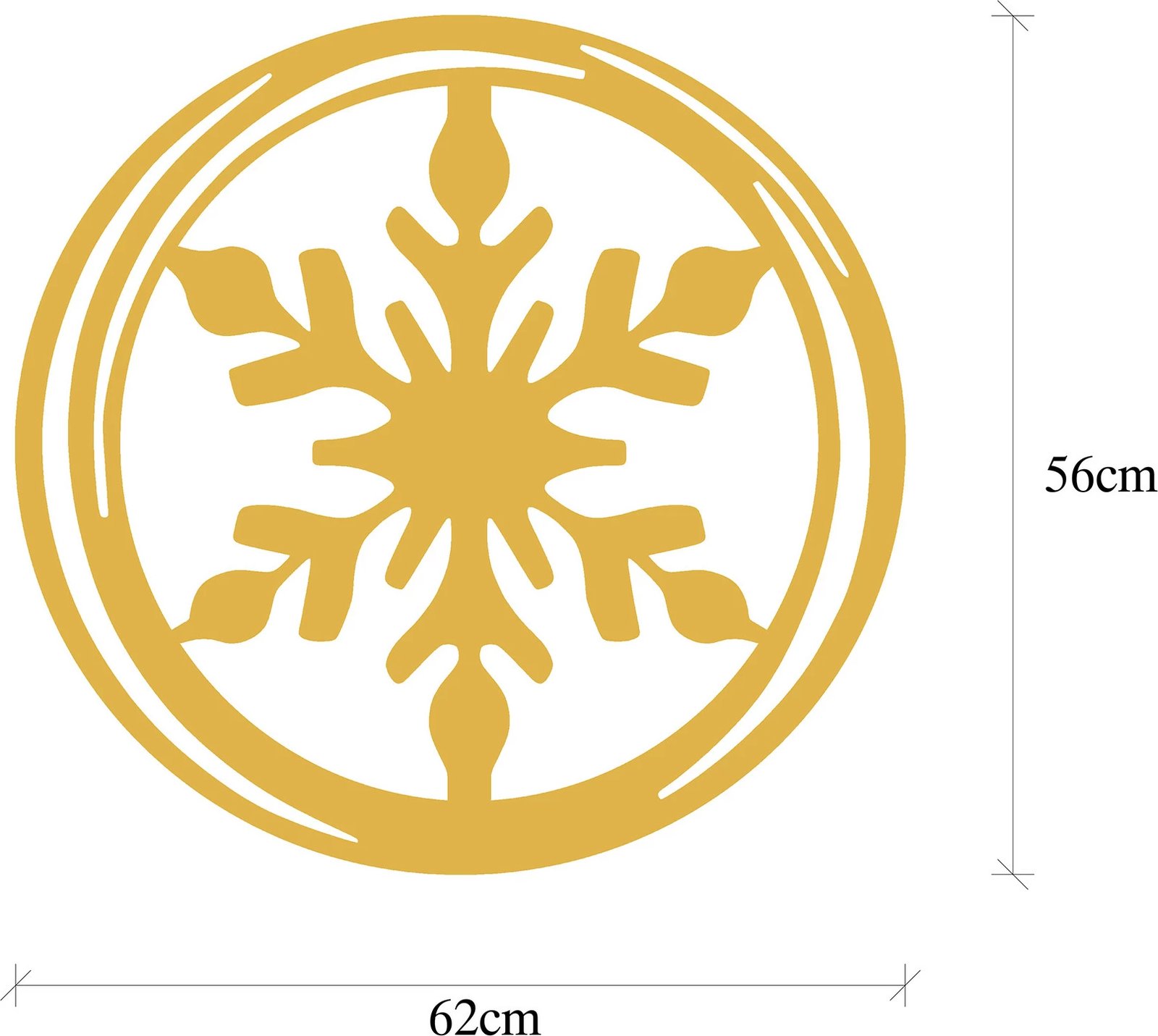 Aksesor dekorativ metalik për mur, Wallity, ngjyrë ari, XMASGOLD - 020