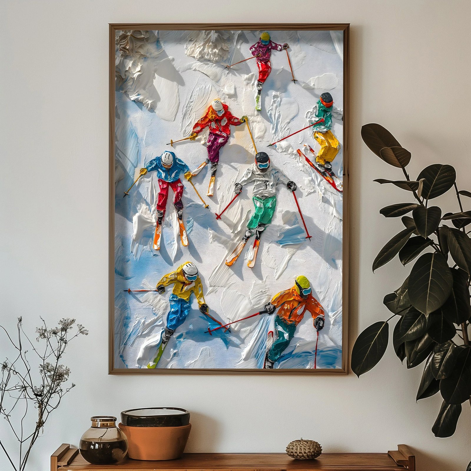 Pikturë dekorative me kornizë MDF, shumëngjyrëshe, HUM075