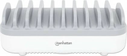 Stacion karikimi USB MANHATTAN 10 porta 120W bardhë/gri