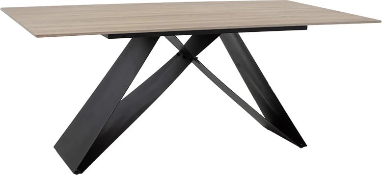 Tavolinë kuzhine Sabrina, gur i sinterizuar, sonoma-e zezë, 180x90x75cm