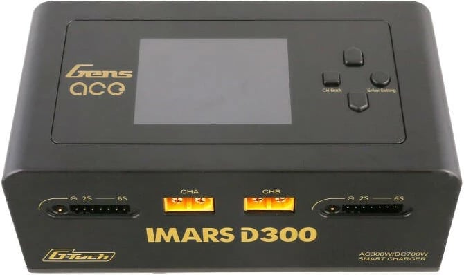 Karikues Gens Ace IMARS D300 G-Tech Channel, 300W/700W, për bateri RC, i zi