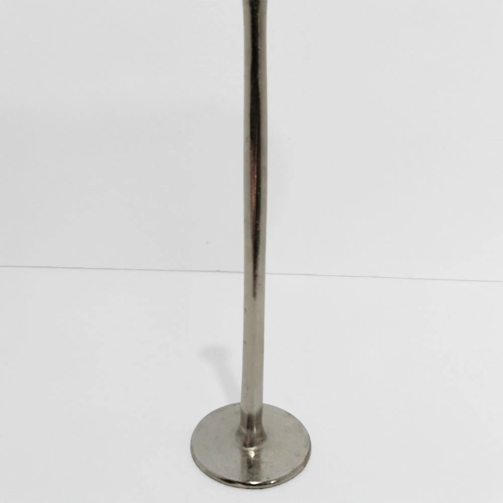 Mbajtëse qirinjsh STELLA, alumin, argjend, 11x11x42 cm