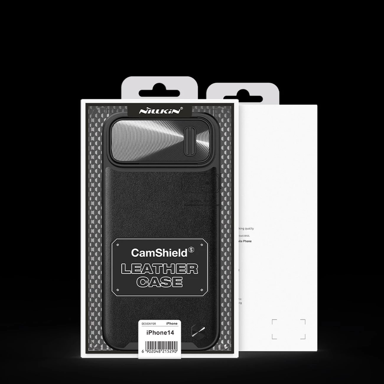 Mbështjellës Nillkin CamShield Leather S Case për iPhone 14, me kapak kamere, e zezë