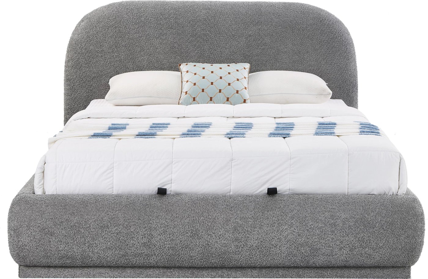 Krevat dopio me hapësirë për depo, stof chenille gri, NOCTIS CD726.01, dyshek 160x200cm