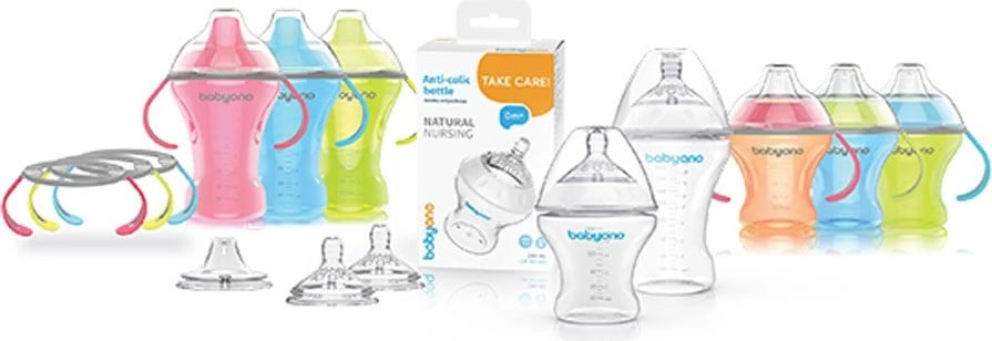 Shishe ushqimi anticolic, BabyOno, Natural Nursing, 260 ml, transparente