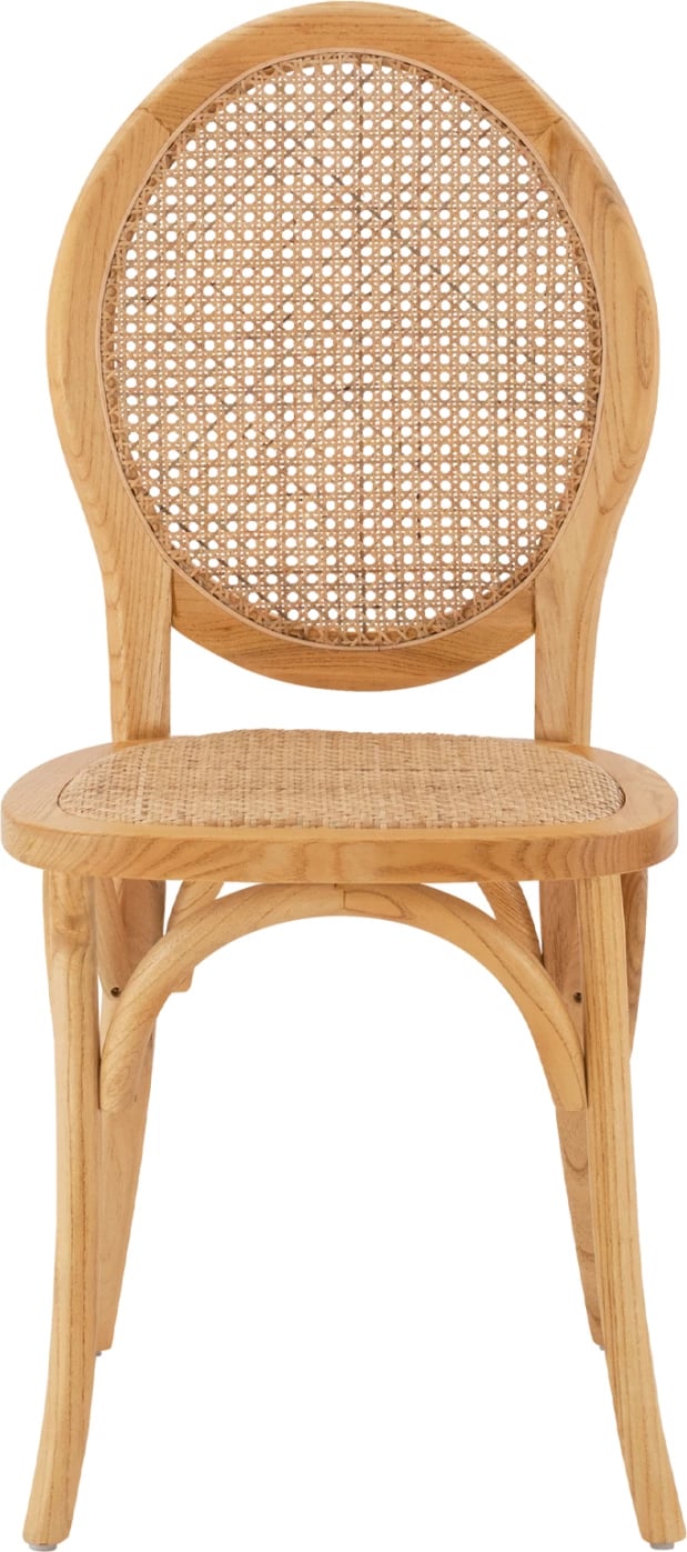 Karrige druri me shpinë ovale dhe ratan, ngjyrë natyrale, FH8745.01, 45x50x97