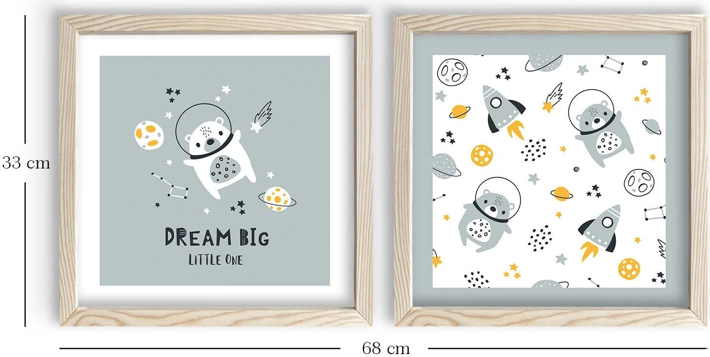 Pikturë dekorative me kornizë MDF (2 copë), Wallity, 2P3333KCT-016