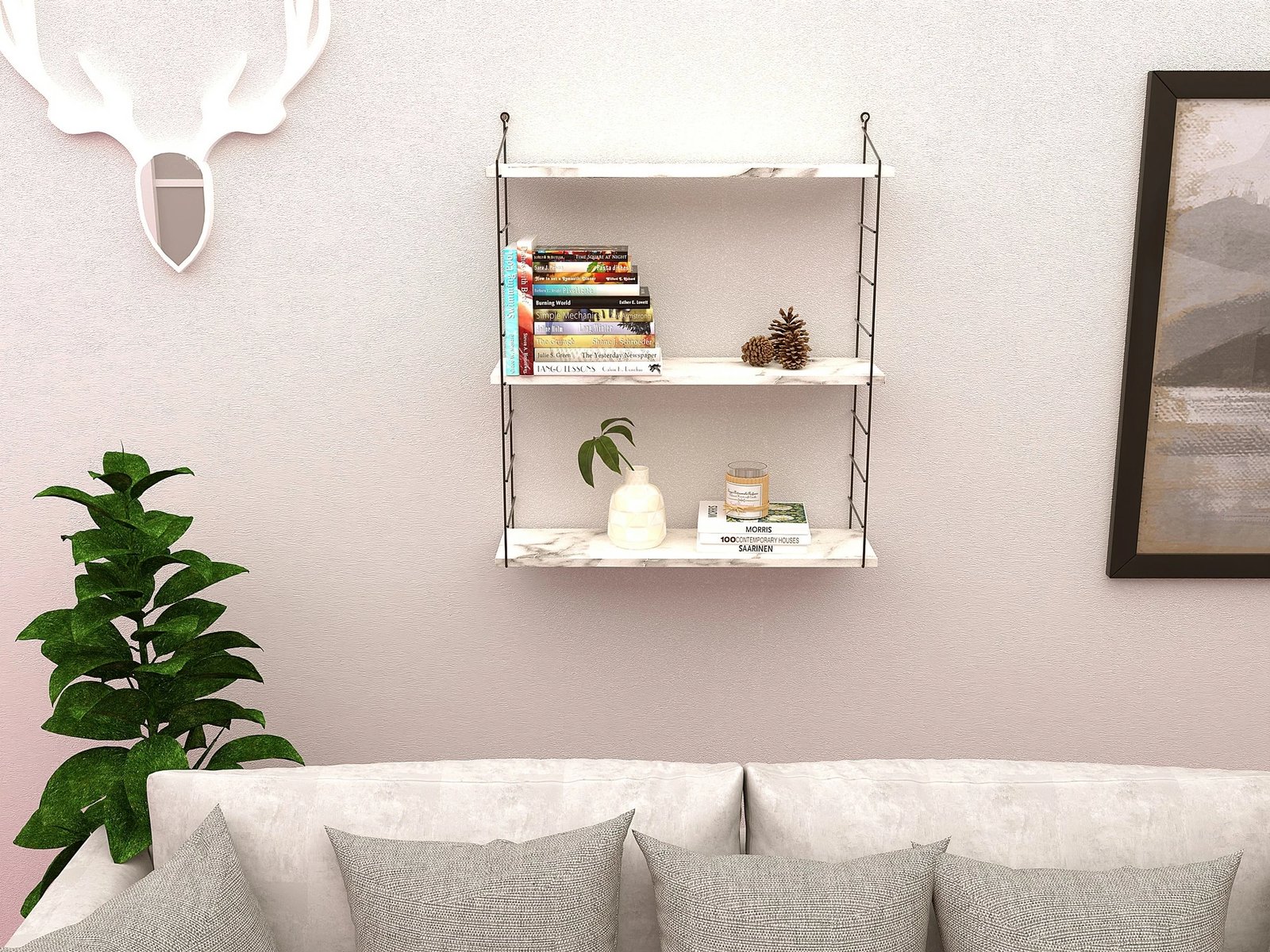 Raft muri Hanah Home, Armoni 3'lu, Carrara Marble