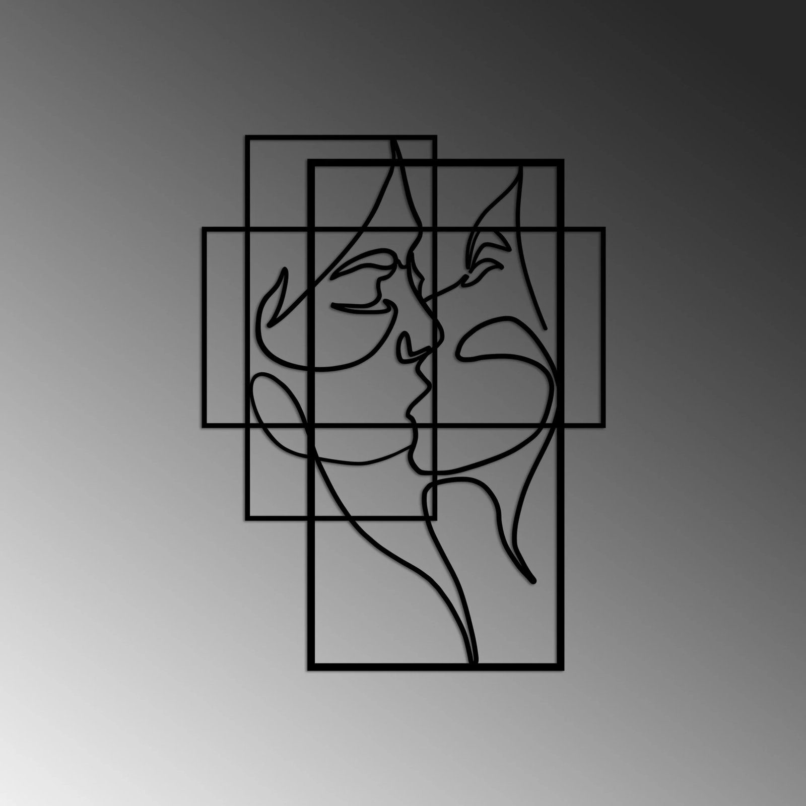 Aksesor dekorativ metalik për mur, Wallity, Love - M