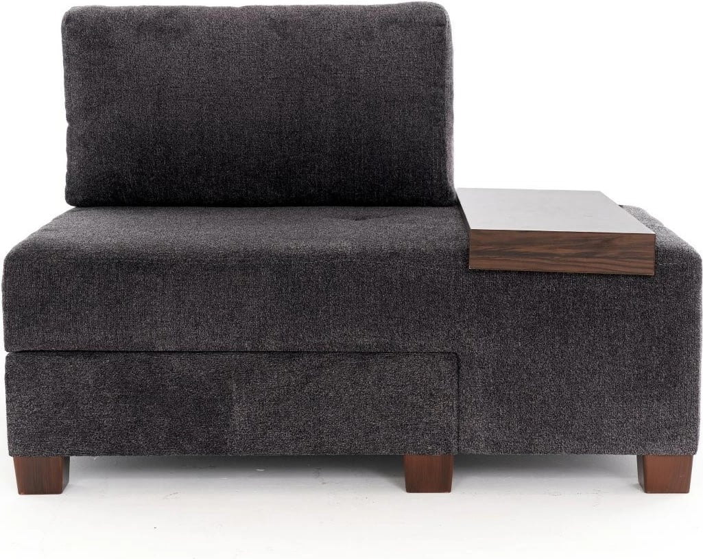 Krevate-kolltuk një vendësh, Atelier del Sofa, Perenna Chenille, antracit, e djathtë
