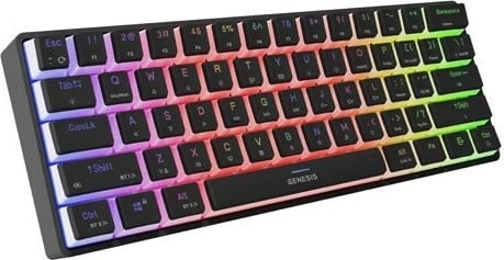Tastierë gaming GENESIS Thor 660 G2, Wireless, RGB, Mekanike, Gateron Red, E zezë