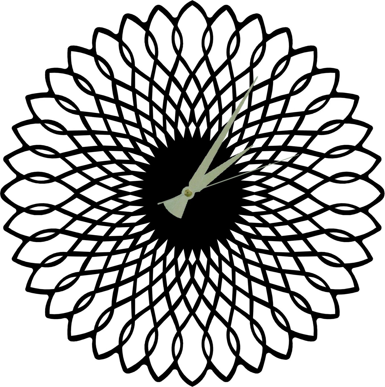 Orë muri dekorative metalike Wallity, Ring, e zezë, 50x50cm