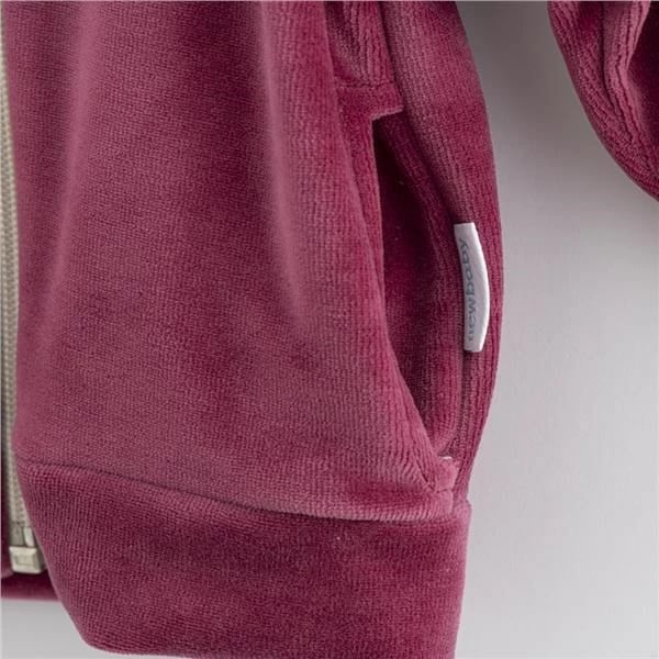 trenerkë foshnje me zinxhir NEW BABY Suede, madhësi 68 (4-6m), pambuk 80% poliester 20%, me xhepa, vjollcë