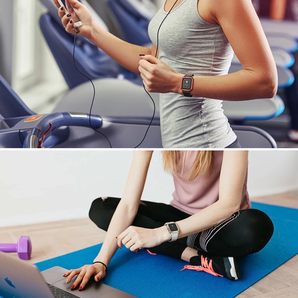 Mbështjellës me rrip për Apple Watch Hurtel, 45/44/42mm, i zi/kuq