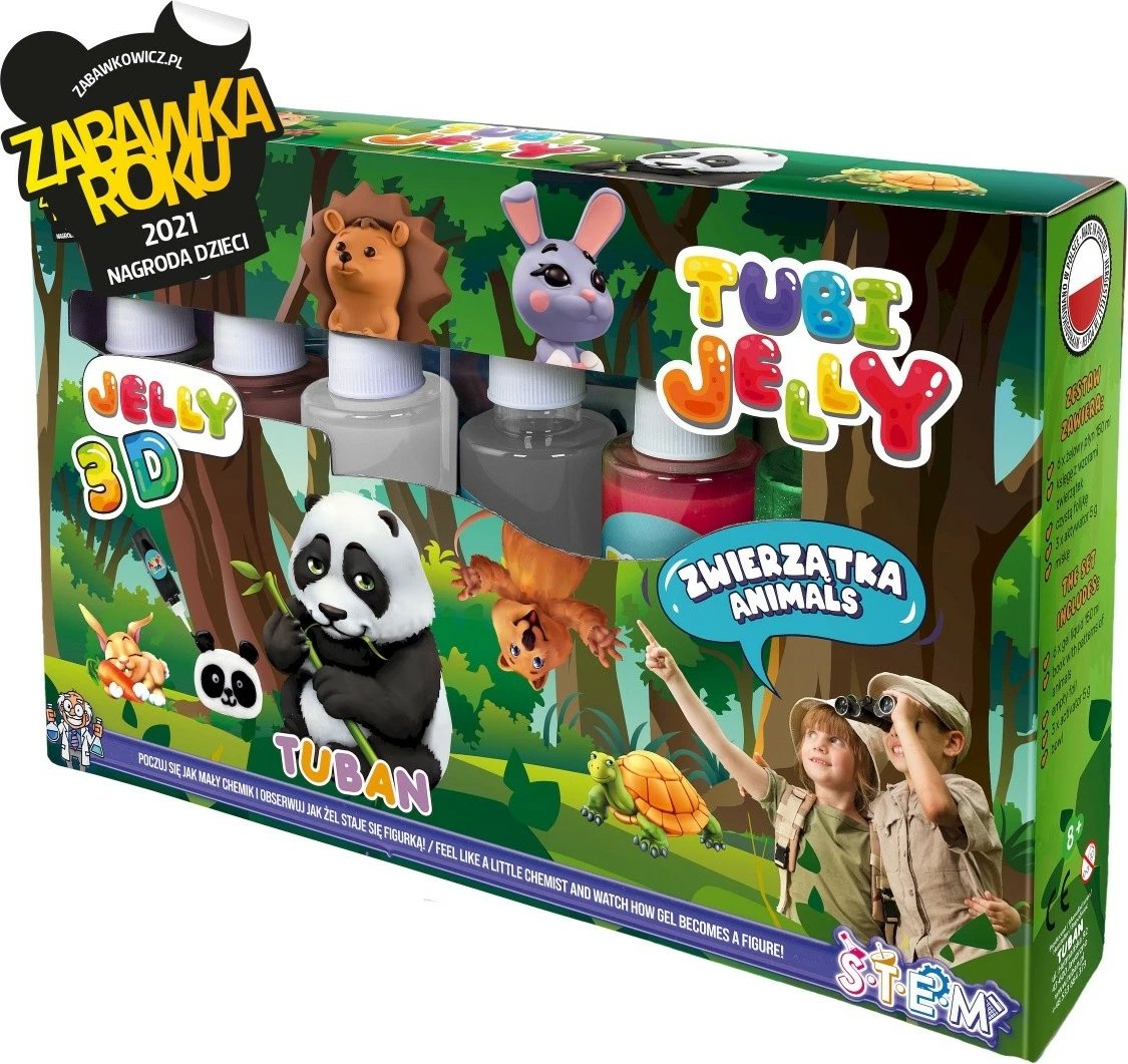 Set kreativ TUBAN Tubi Jelly, 6 ngjyra, figura kafshësh, multikolor
