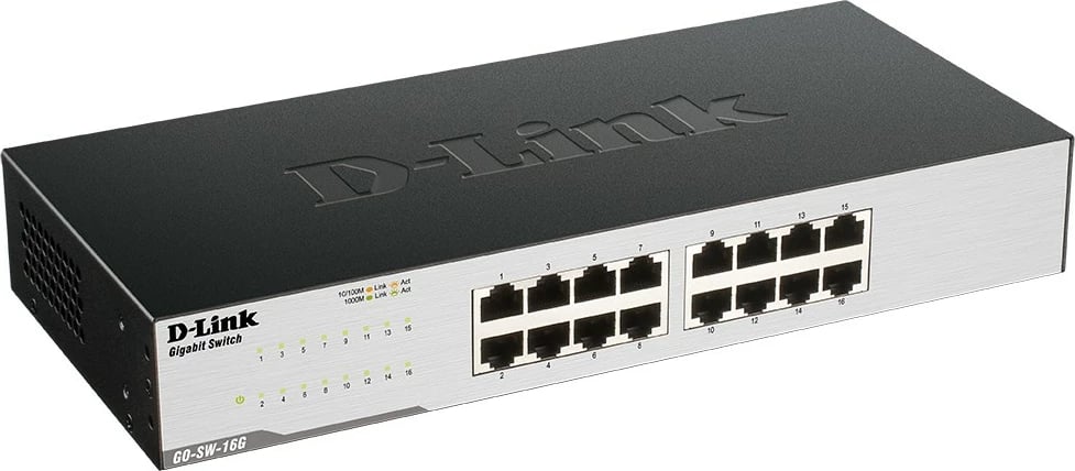 Switch D-Link GO-SW-16G, 16 porta, Gigabit, rackmount, metalik