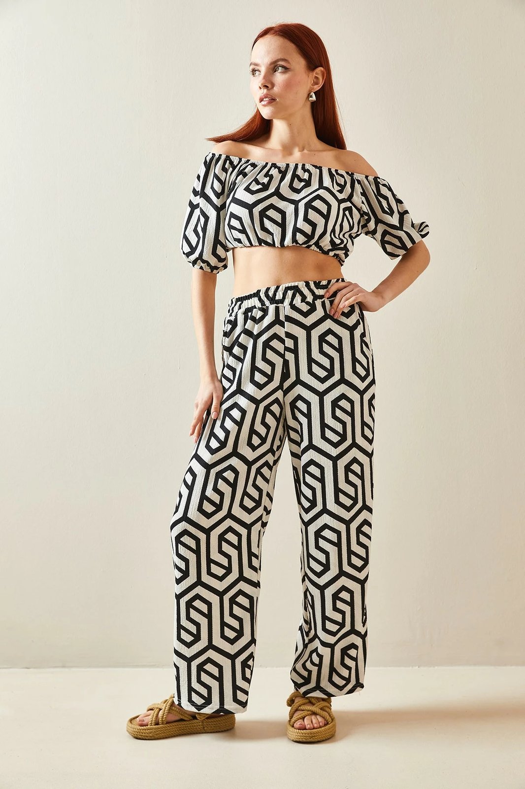 Set kimono me pantallona, Jumeon, 5YXK8-48188, e zezë