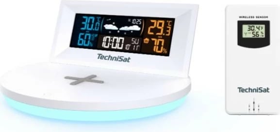 Stacion moti, TechniSat IMETEO Q1 (76-5031-00), sensor pa tel 60 m, parashikim moti, ekran me ngjyra, karikim wireless, bardhë