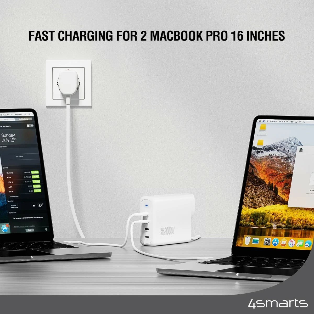 Karikues universal 4smarts 544200, 200W, 4 porte USB, i bardhë