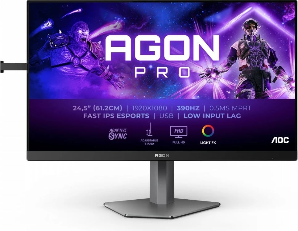 Monitor AOC AG276QZD2, 26.7 inç, QD OLED, 240Hz, i zi/argjendtë