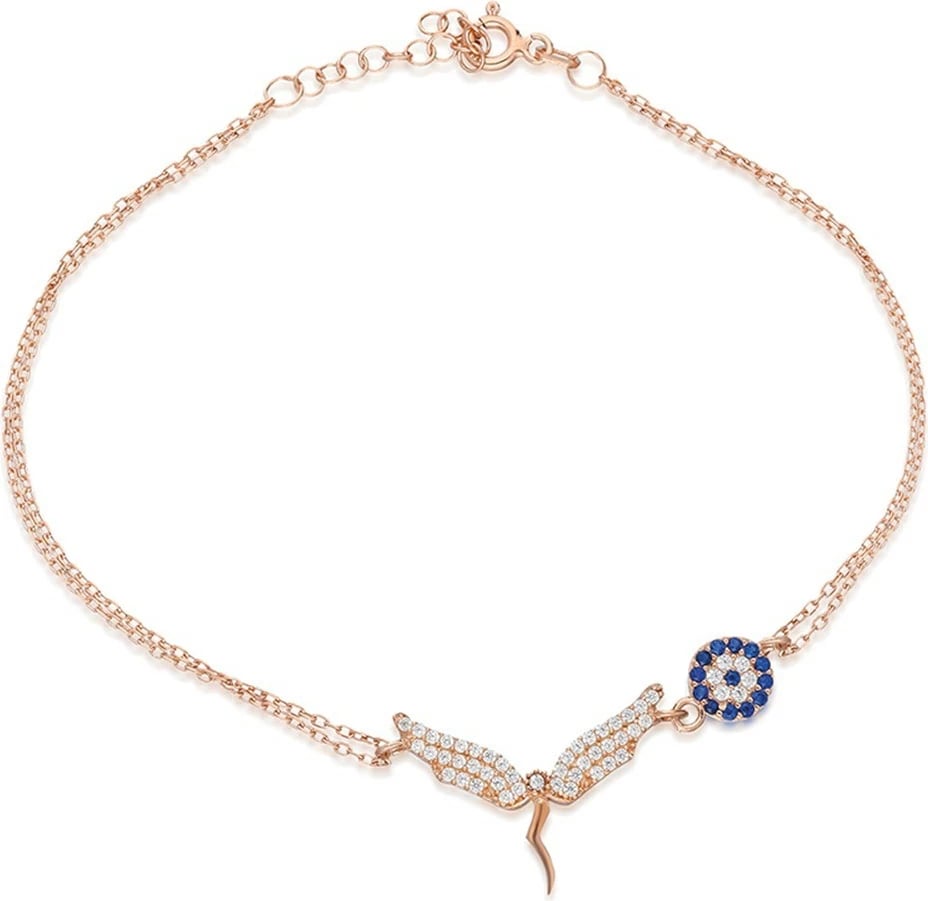 Byzylyk argjendi Jumeon, ngjyrë rozë e artë, kaltër e bardhë, TRDYL400