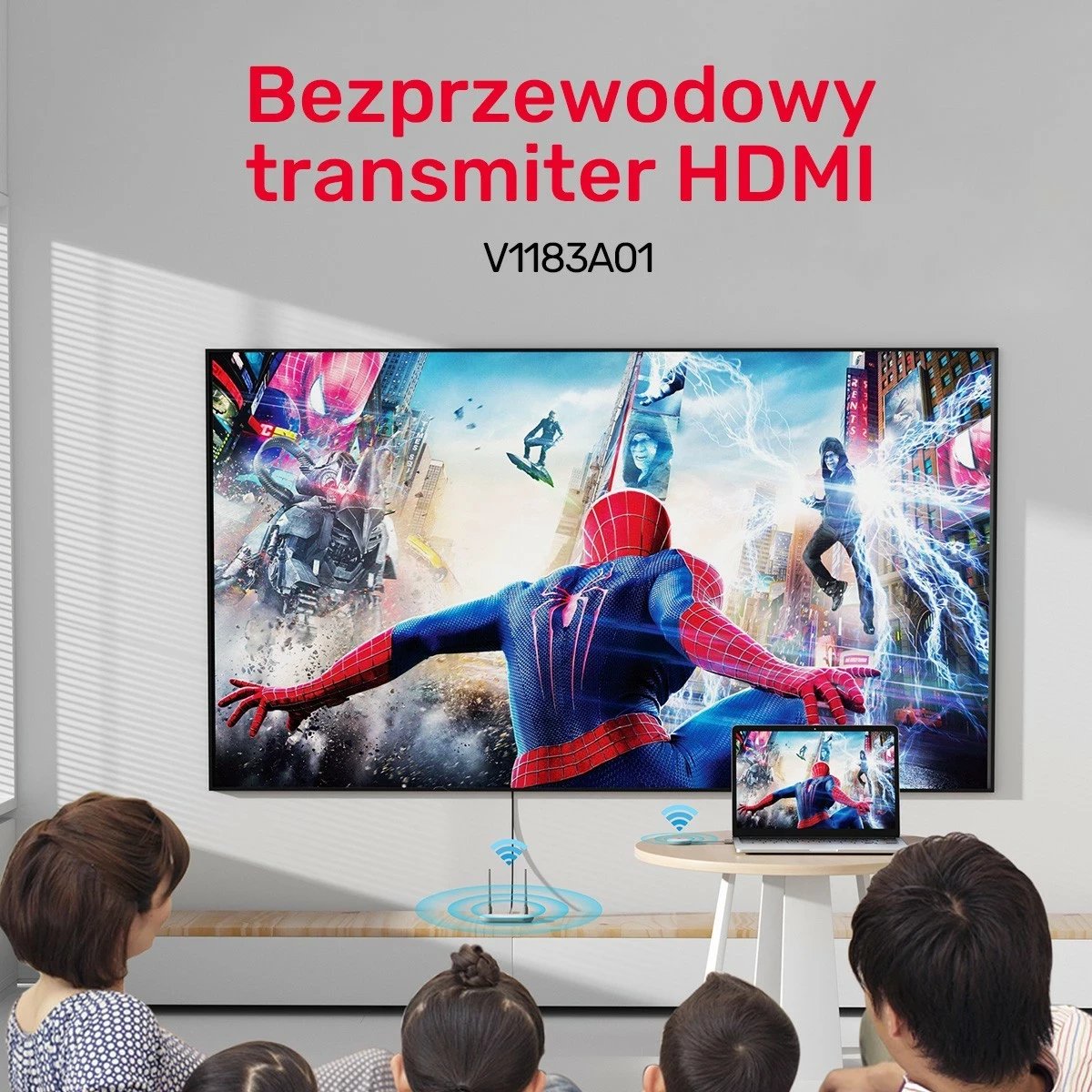 Nadajnik dhe marrës HDMI pa tela Unitek, zgjatje deri në 50m, bardhë