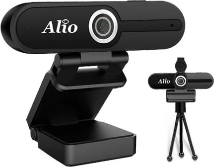 Webcam Alio FHD60 me tripod, Full HD 1080p, mikrofon, USB, e zezë