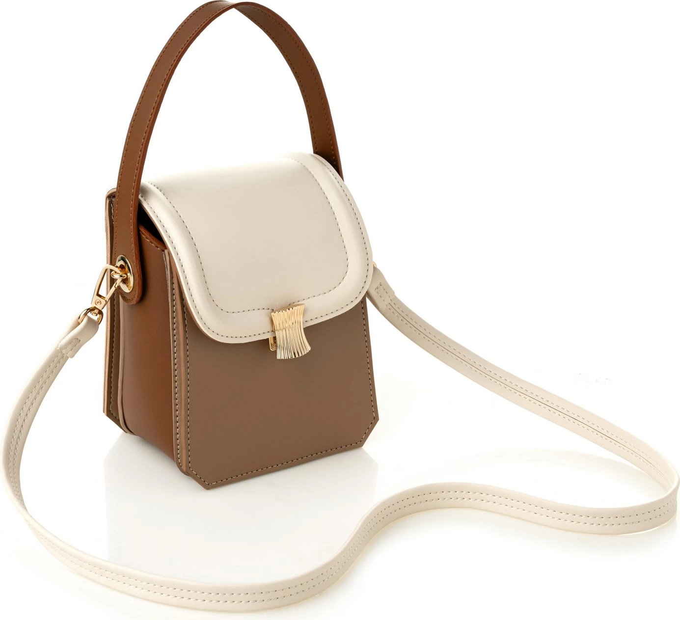 Çantë crossbody Vince Camuto, ngjyrë lagoon - tan, mink, krem