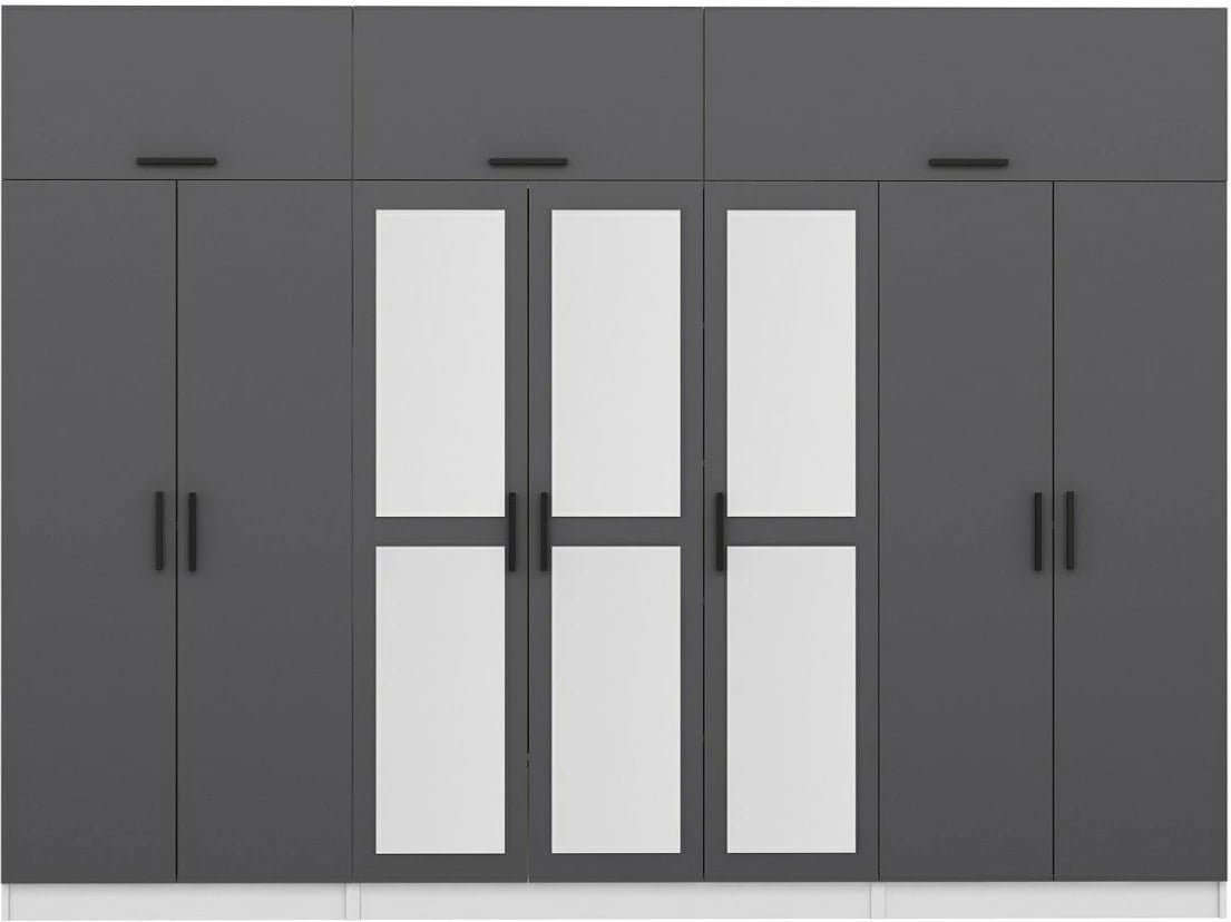 Dollap rrobash Skye Decor, anthracite dhe i bardhë, 5254