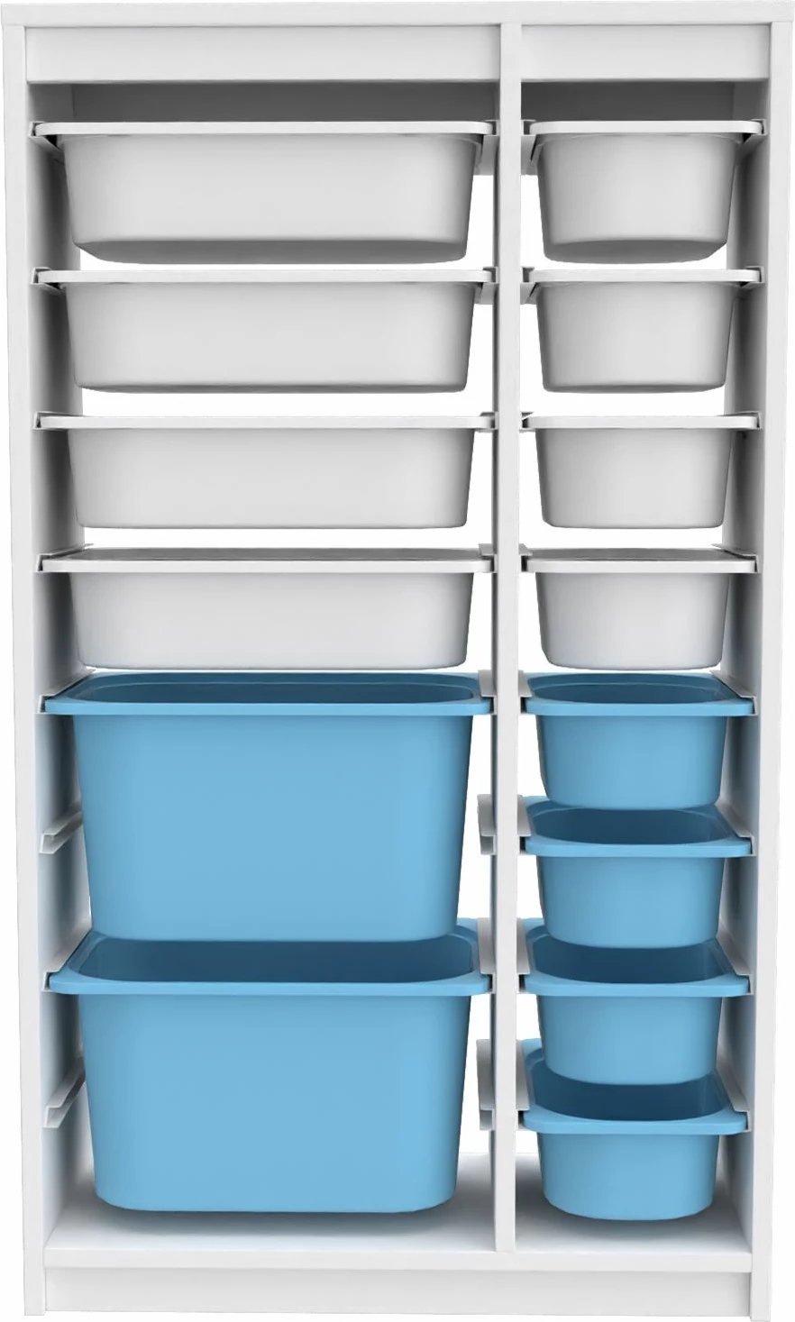 Dollap multifunksional Hanah Home, Montana Xs 2D4N8U, i bardhë, kaltër