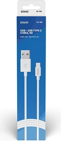 Kabllo Savio USB Type-C 5A, 1m, CL-126, e hirtë