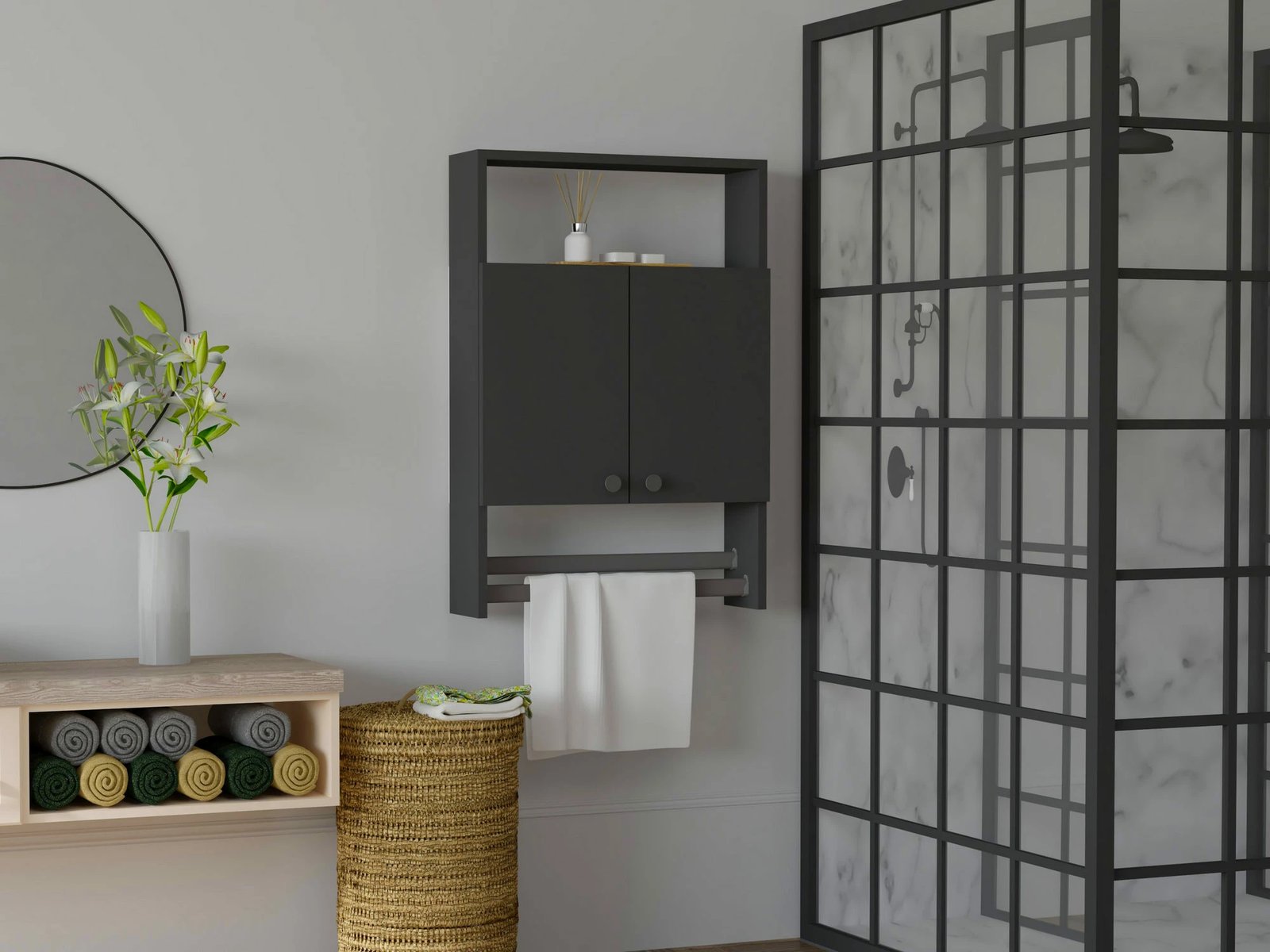 Dollap banjoje Hanah Home, Ela, anthracite v2