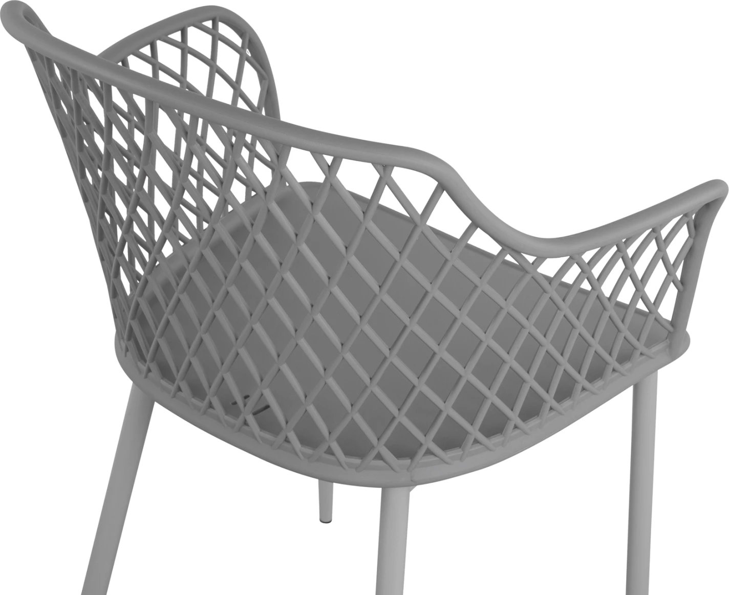 Karrige me krahë polipropileni Jocelyn FH8510.10 gri me këmbë metalike 62x55.5x79cm, set prej 4 copë