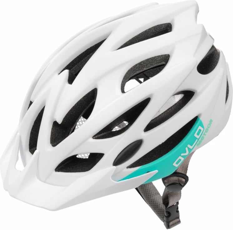 Helmetë biçiklete Meteor unisex, e bardhë/jeshile