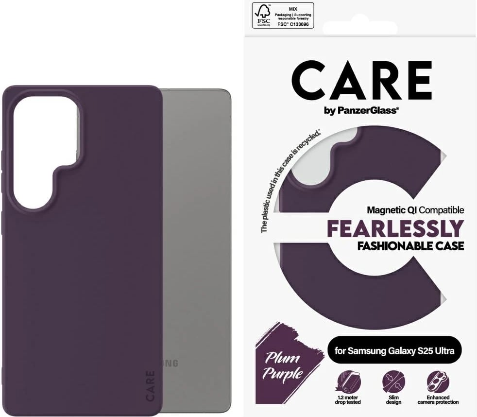Mbështjellës PanzerGlass CARE Fashion QI për Samsung Galaxy S25 Ultra, Violet