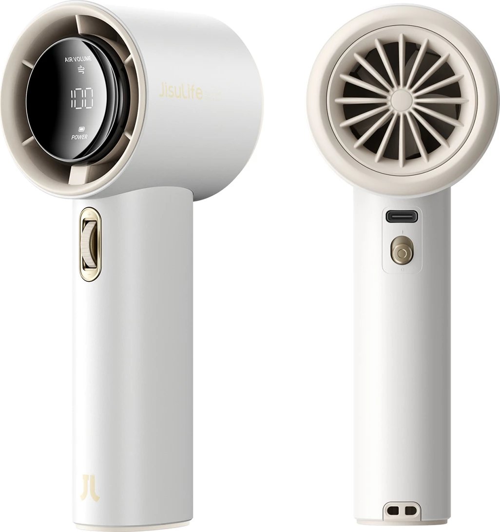 Ventilator dore Jisulife Pro1 FA53, 3600 mAh, ekran LED, USB-C, i bardhë