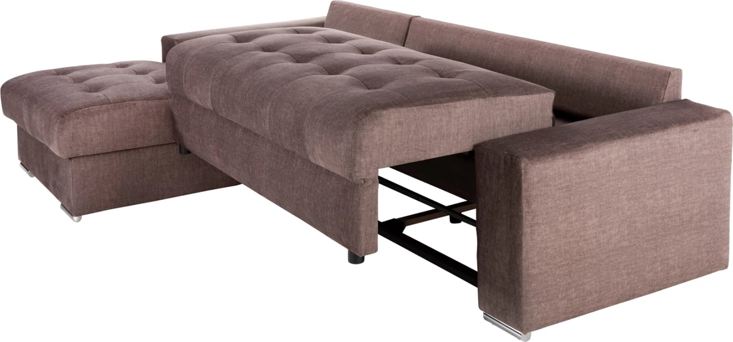 Divan-krevat qoshe (majtas) me hapësirë ruajtëse CLANCY FH3281.03L stof kafe 308x181x92H cm