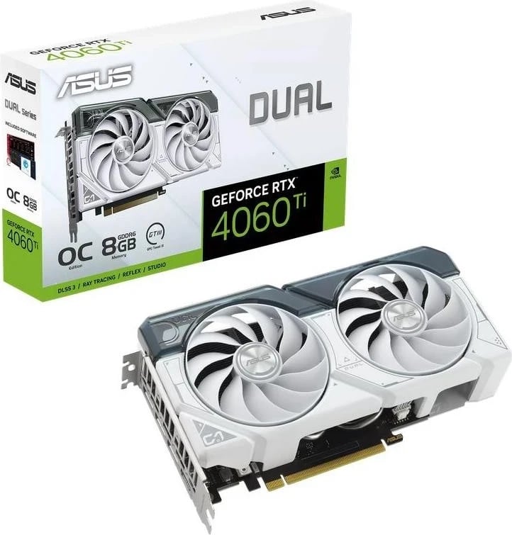 Kartelë grafike ASUS GeForce RTX 4060 Ti DUAL 8GB OC, e bardhë