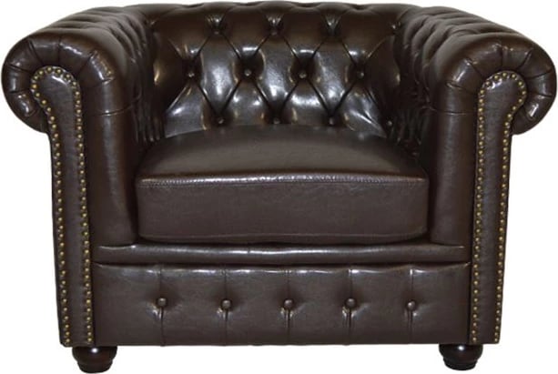 Karrige e rehatshme T.Chesterfield POLINA FH3011.01 PU ngjyrë kafe e errët 110x90x73Hcm