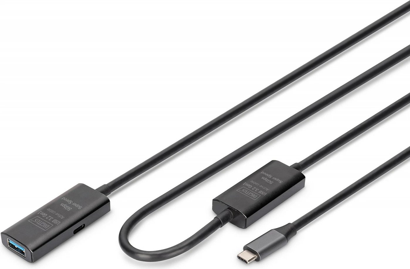 Kabllo zgjatuese aktive USB-C në USB-A Digitus DA-73111, 10m, e zezë