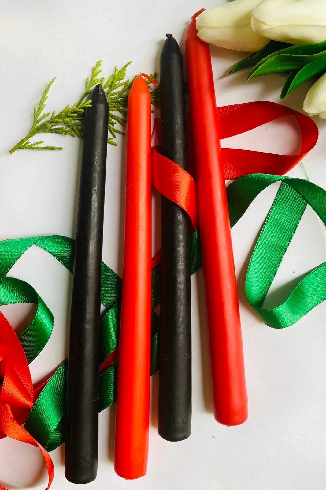 Set qirinjsh (4 copë), ngjyrë e zezë dhe e kuqe, Premium Christmas, Evila Originals