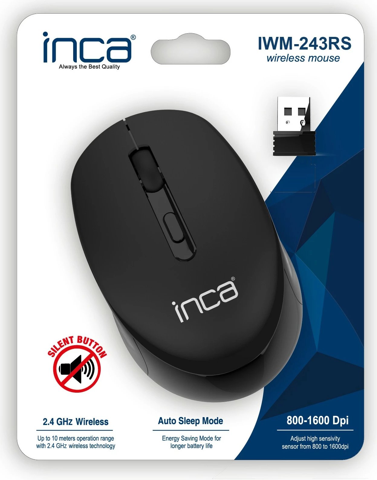 Maus Inca IWM-243RS wireless 1600 DPI, Candy Design, i zi