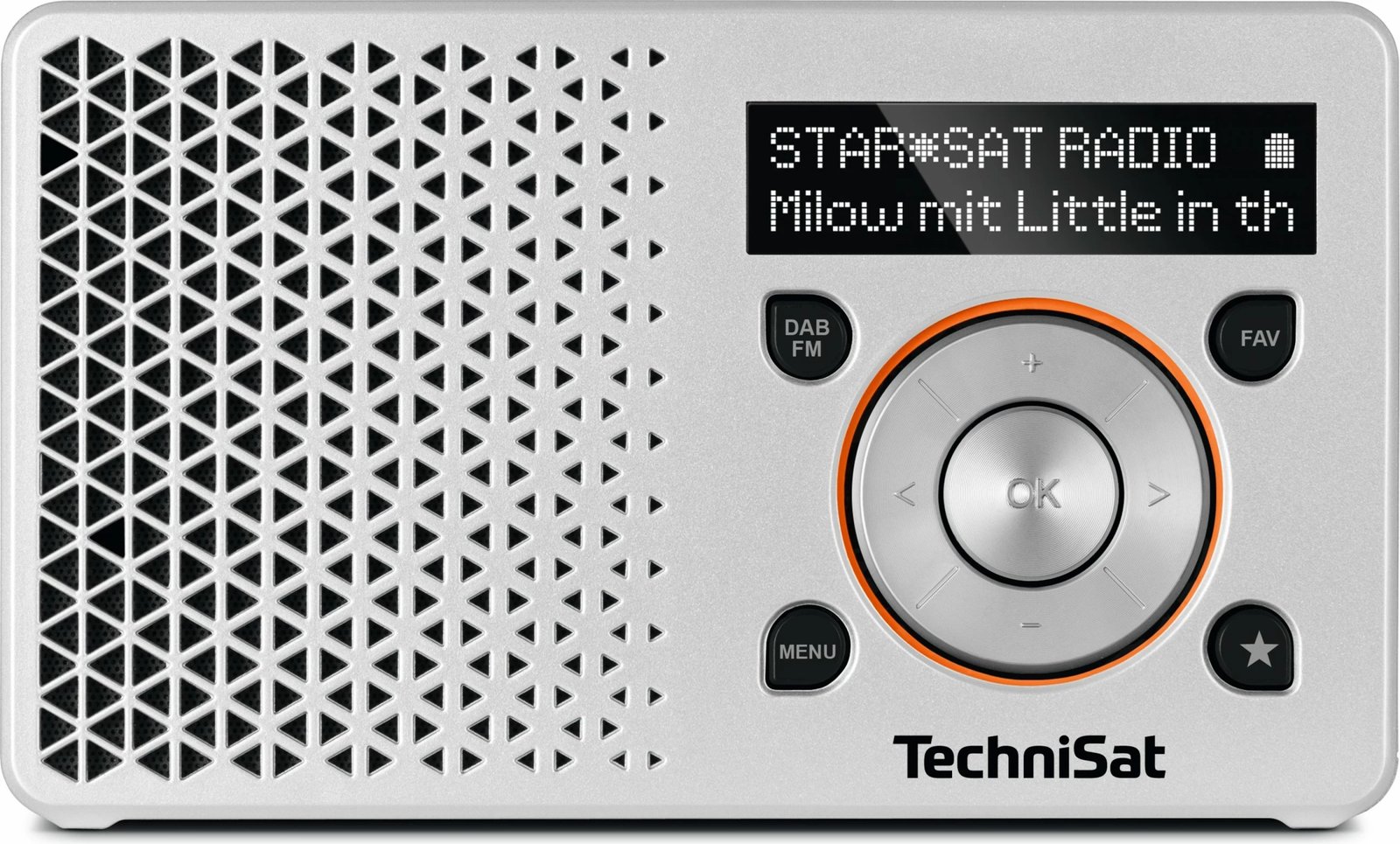 Radio digjitale TechniSat DigitRadio 1, DAB/FM, argjend/portokalli